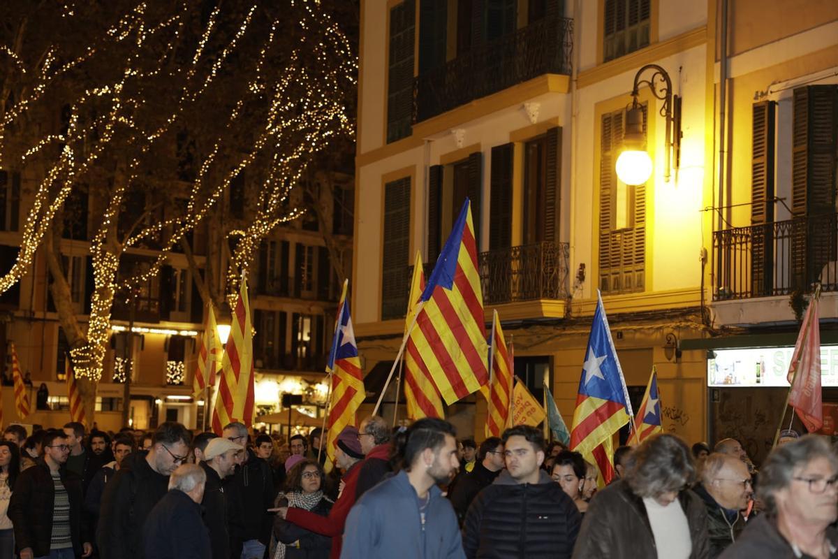 Más de un millar de personas marchan por el centro de Palma para reivindicar una Mallorca antifascista y en catalán