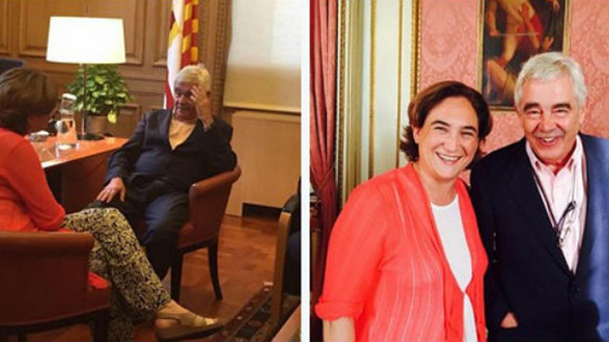 Ada Colau y Pasqual Maragall en la imagen que ha subido la alcaldesa de Barcelona a su cuenta de Twitter.