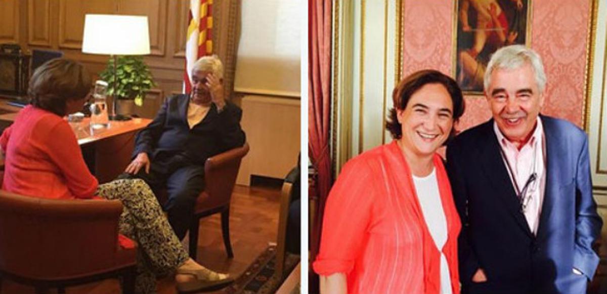 Ada Colau i Pasqual Maragall en la imatge que ha pujat l’alcaldessa de Barcelona al seu compte de Twitter.