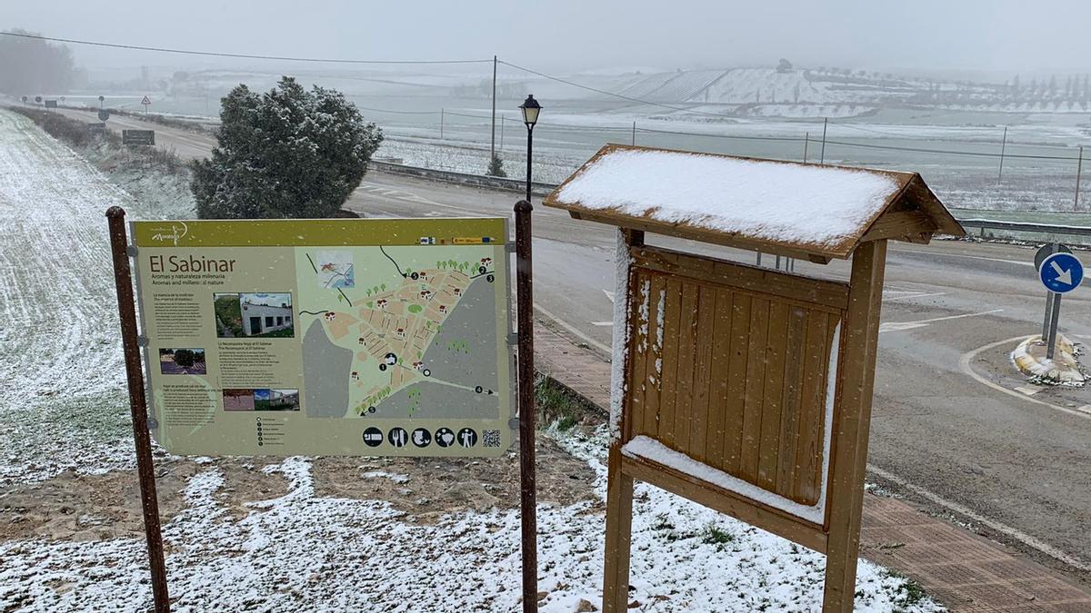 La nieve ya cubre parajes de las pedanías altas de Moratalla, como en El Sabinar