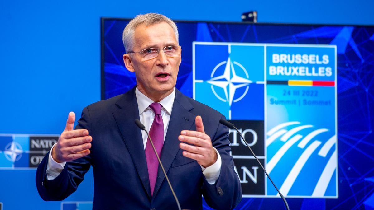 El secretari general de l&#039;OTAN, Jens Stoltenberg, en una roda de premsa