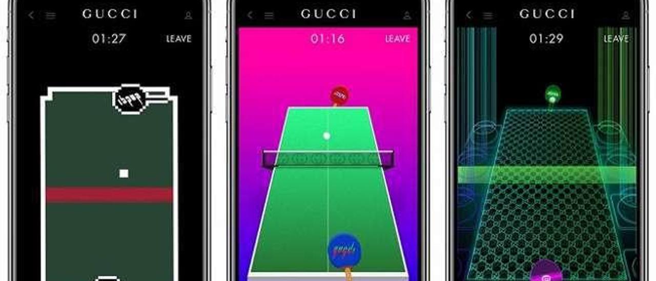 Aplicaciones de Gucci para el móvil.