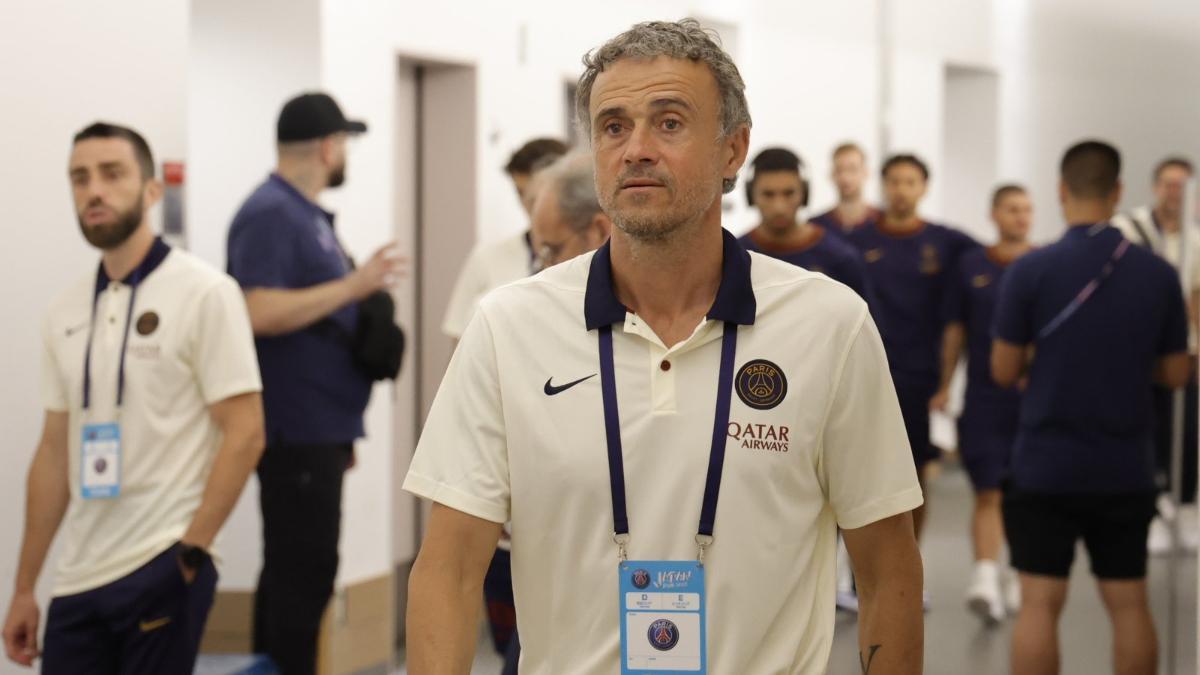 Luis Enrique, antes del partido contra el Al-Nassr