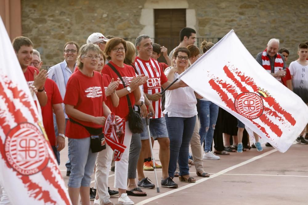 Les penyes Pere Pons i Pablo Machine celebren a Sant Joan de Mollet la gran temporada del Girona FC