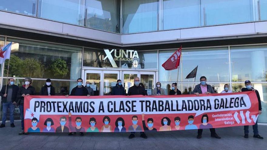 Manifestantes de la CIG, en Vigo // FdV