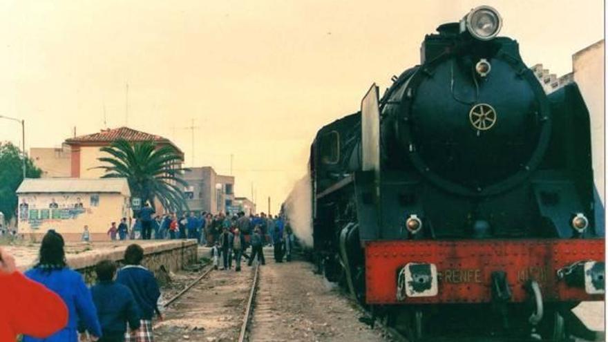 Tren inaugural de la estación Terme de Riba-Roja, el 26 de noviembre de 1989