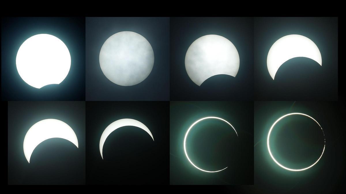 Fases de un eclipse.