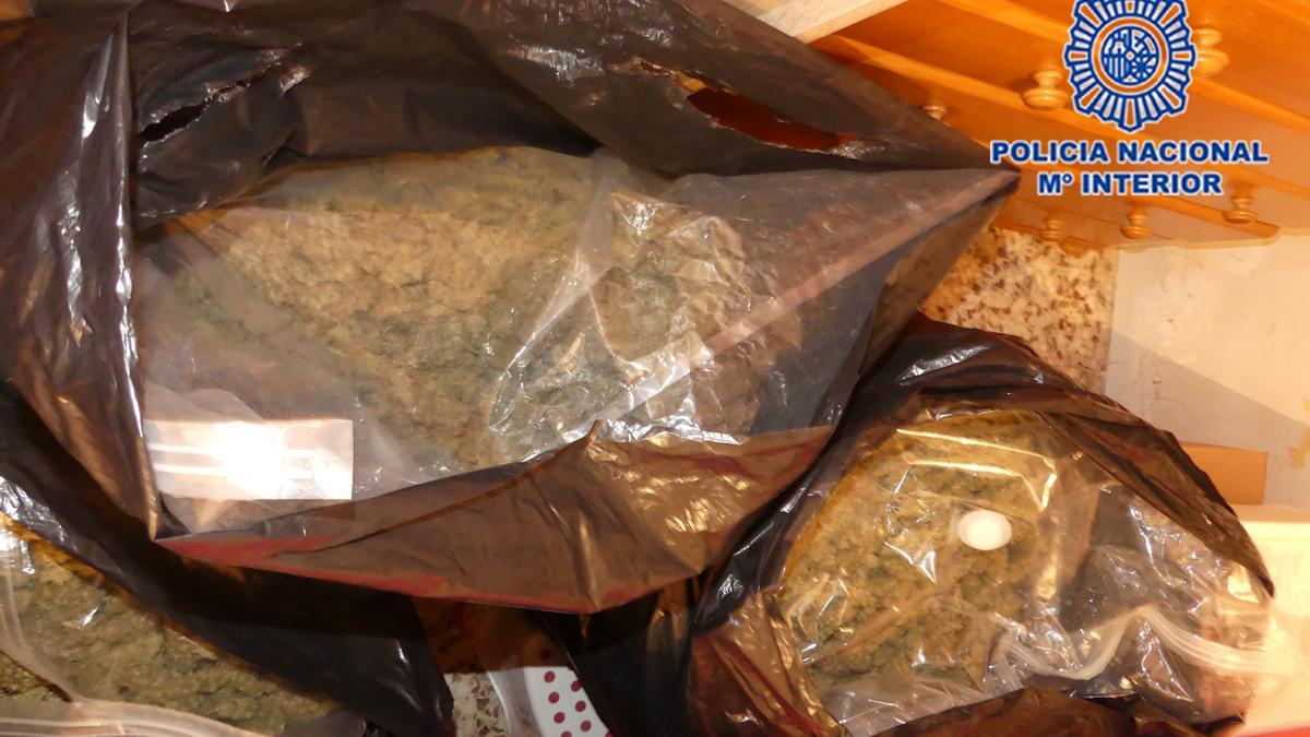 Marihuana confiscada por la Policía Nacional.