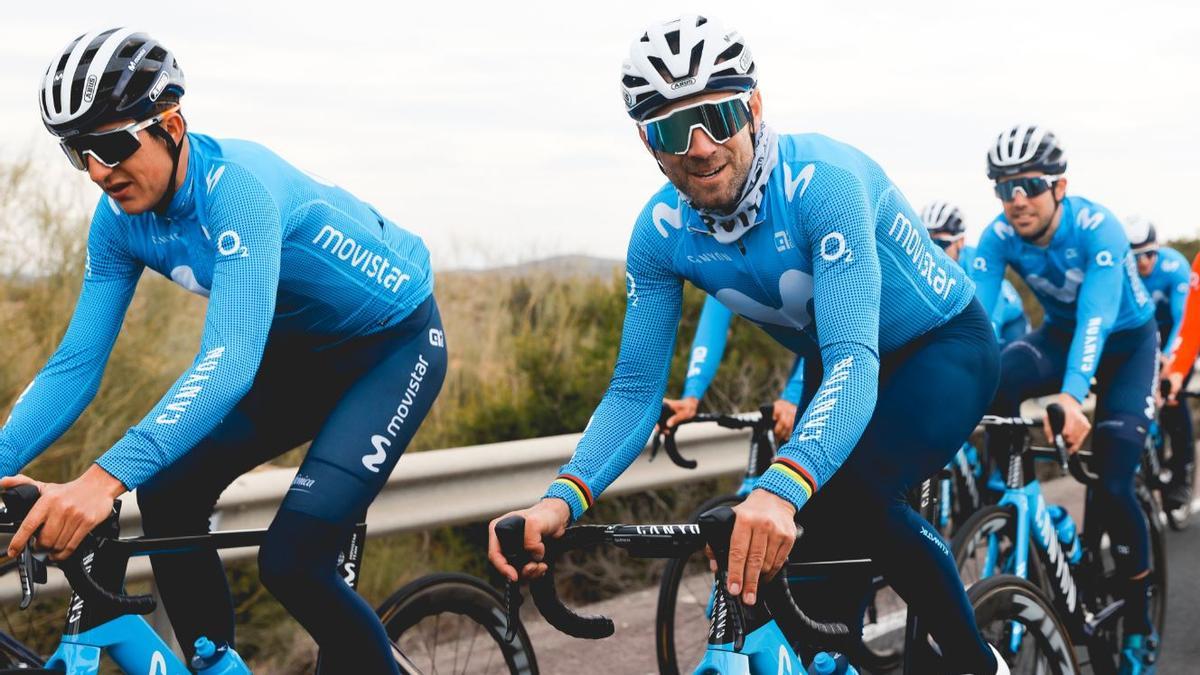 Lluis Mas, durante un entrenamiento reciente con el Movistar.