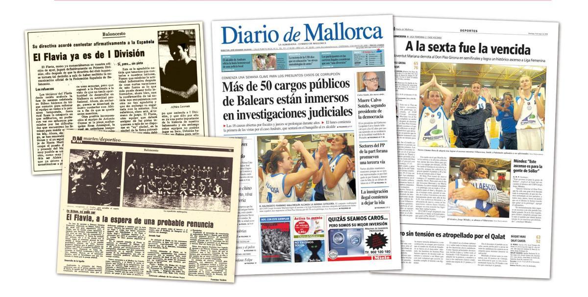 Información de este diario del 22 de septiembre de 1977, con el ascenso del Flavia. / Ascenso del Joventut Mariana en DM, el 3 de mayo de 2008.