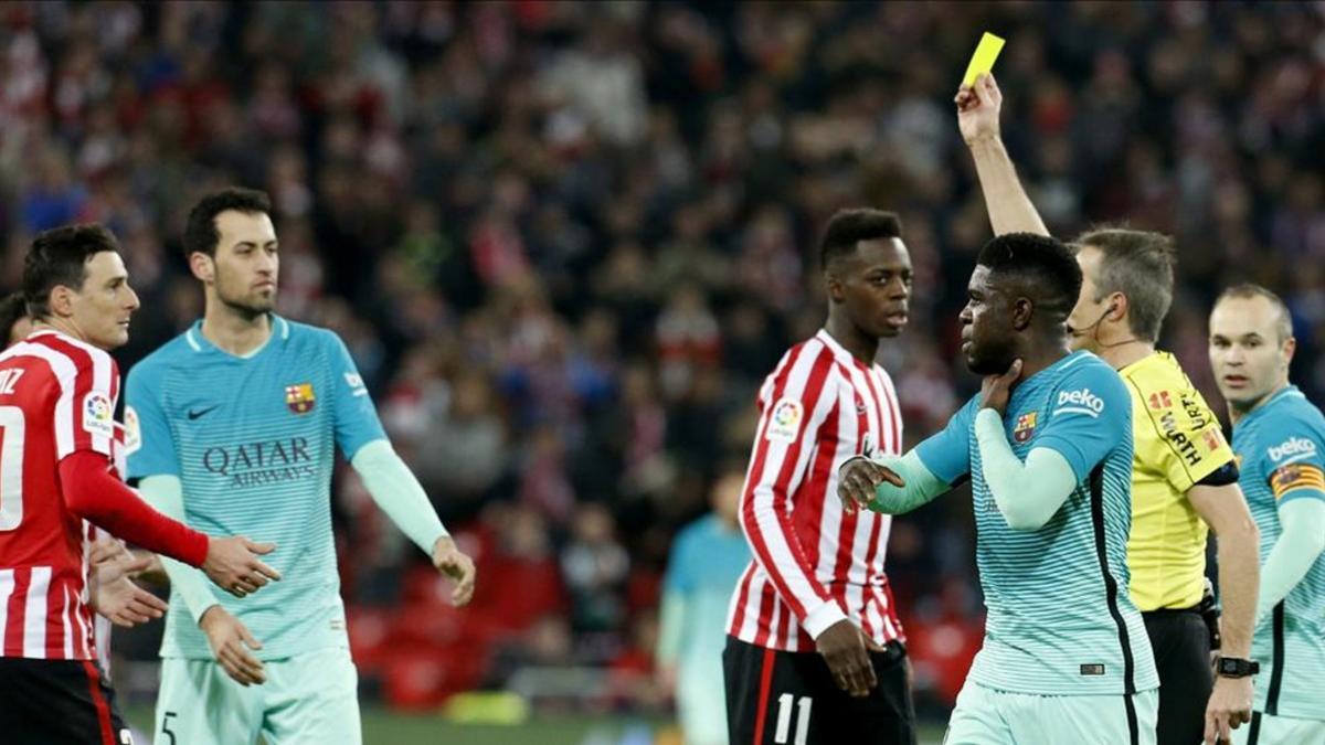 Aduriz tuvo la desfachatez de recriminar a Umtiti su reacción tras la agresión