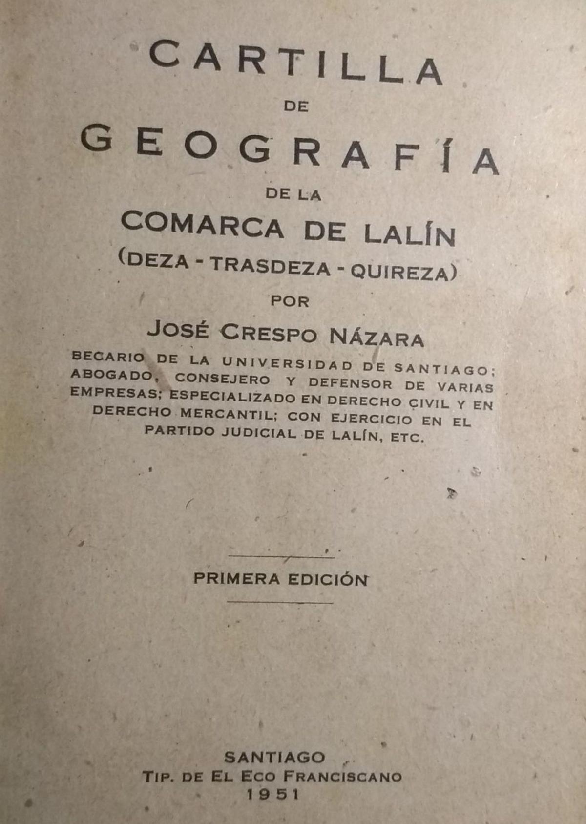Cartilla de geografía de la comarca de Lalín (Deza, Trasdeza y Quireza)
