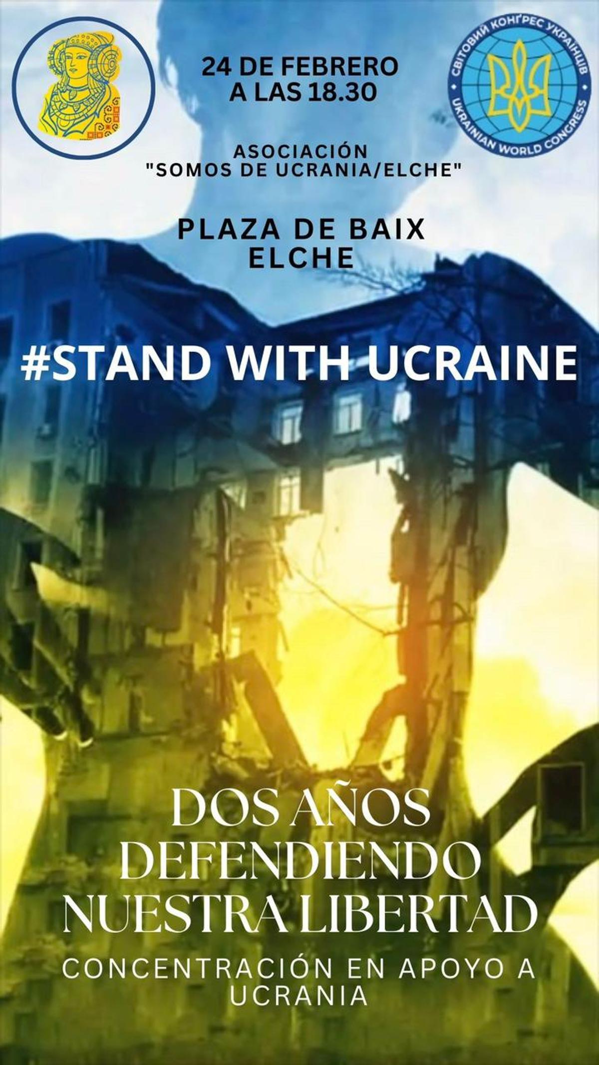 El colectivo ucraniano ha convocado el acto en la Plaça Baix este sábado a las 18.30 horas
