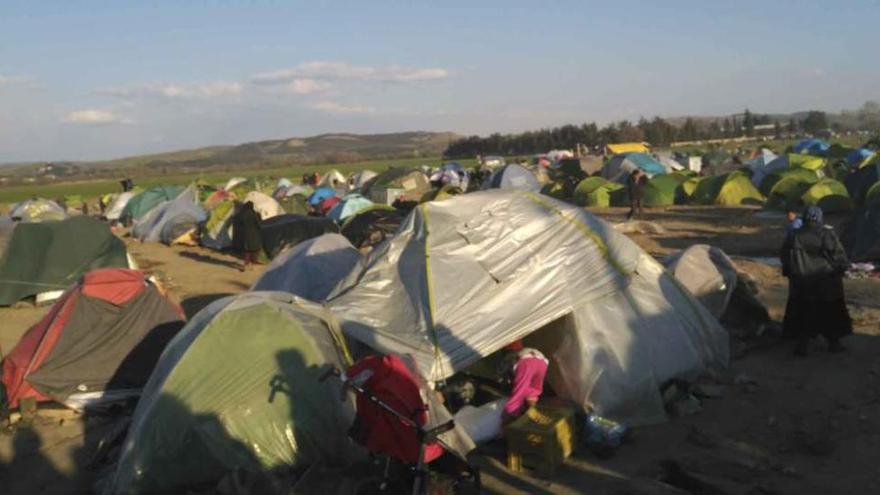 Las tiendas de campaña en el campo de refugiados de Idomeni.