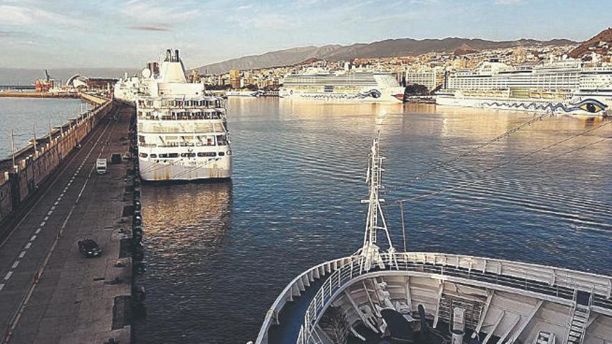 Cruceros en el Puerto de Santa Cruz de Tenerife.