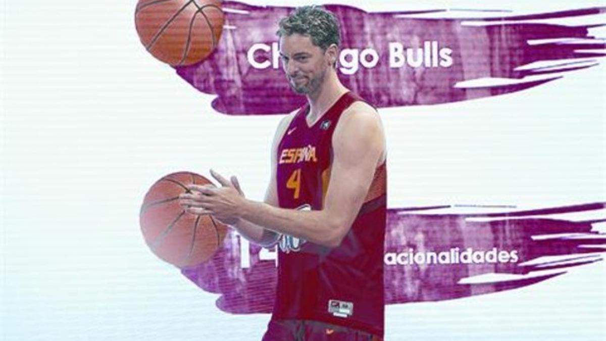 Pau Gasol, ayer, en la presentación de la selección en la que recibió un homenaje especial a su trayectoria.