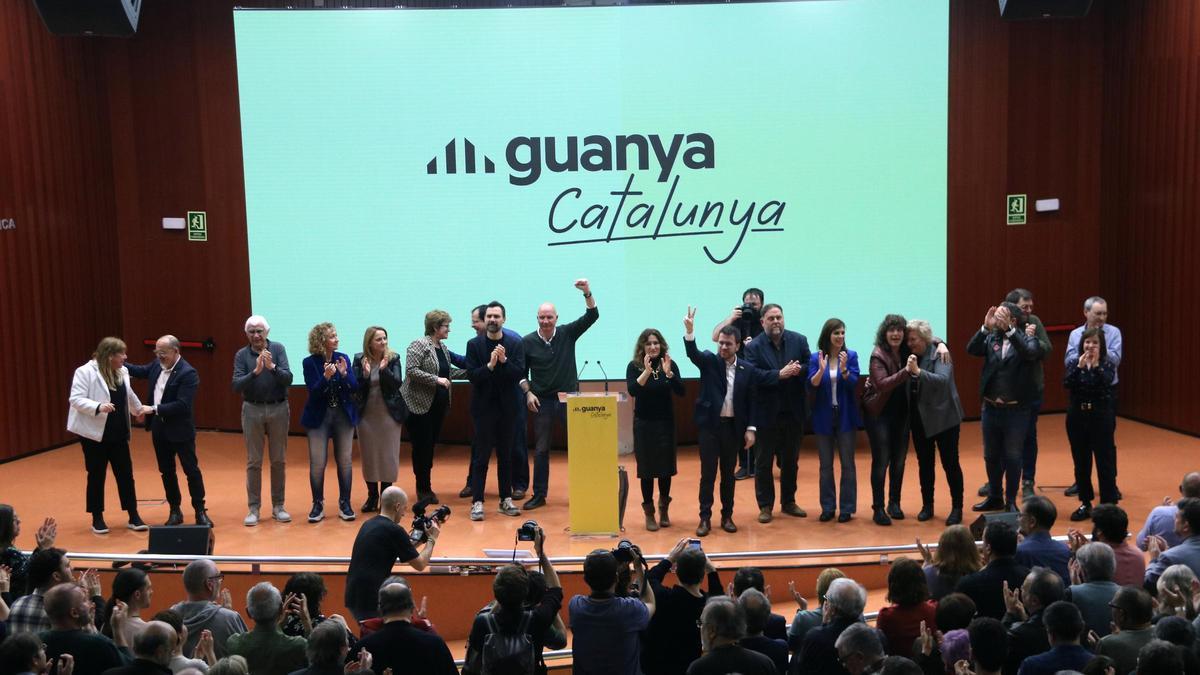 Un moment de l'acte d'ERC' Guanya Catalunya' a la UPC
