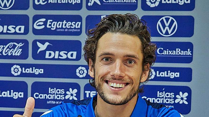 Alexandre Corredera, ayer en la sala de prensa del Heliodoro. | | CD TENERIFE