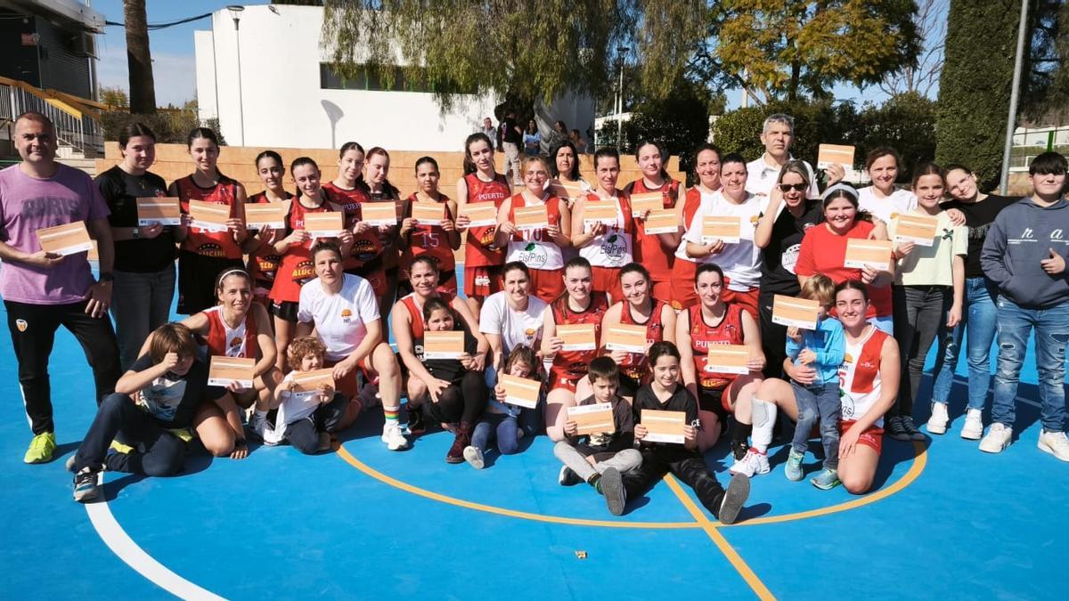 Equipos del CBF Puerto Sagunto y el CB Estivella.