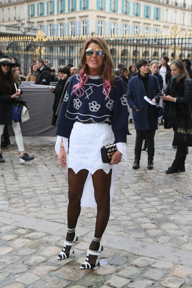 Anna Dello Russo en el desfile de Christian Dior en París