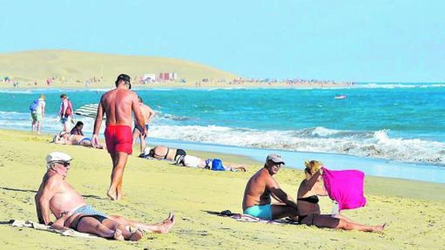 Inusual estampa de Maspalomas con apenas visitantes. | | ANDRÉS CRUZ