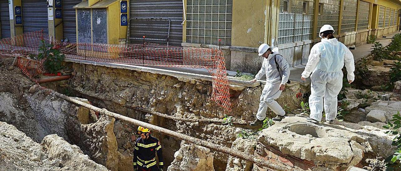 El entorno del Mercado Central, donde se descubrió la entrada a un refugio de la Guerra Civil.