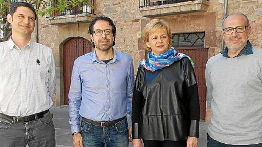 Josep Ferrer, Agustí Comas, Mireia Pintó i Xavier Codina, ahir a Santpedor