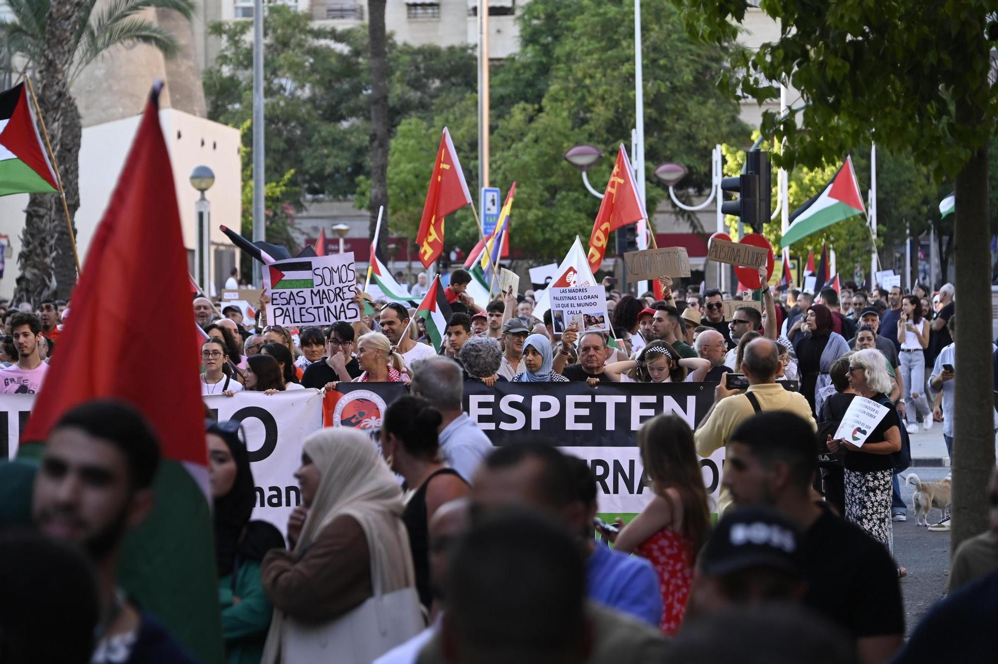 Así ha sido la multitudinaria manifestación para exigir la libertad de Palestina en Elche