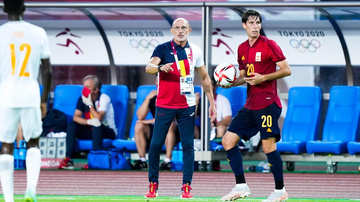 Luis de la Fuente, durante el partido ante Costa de Marfil.