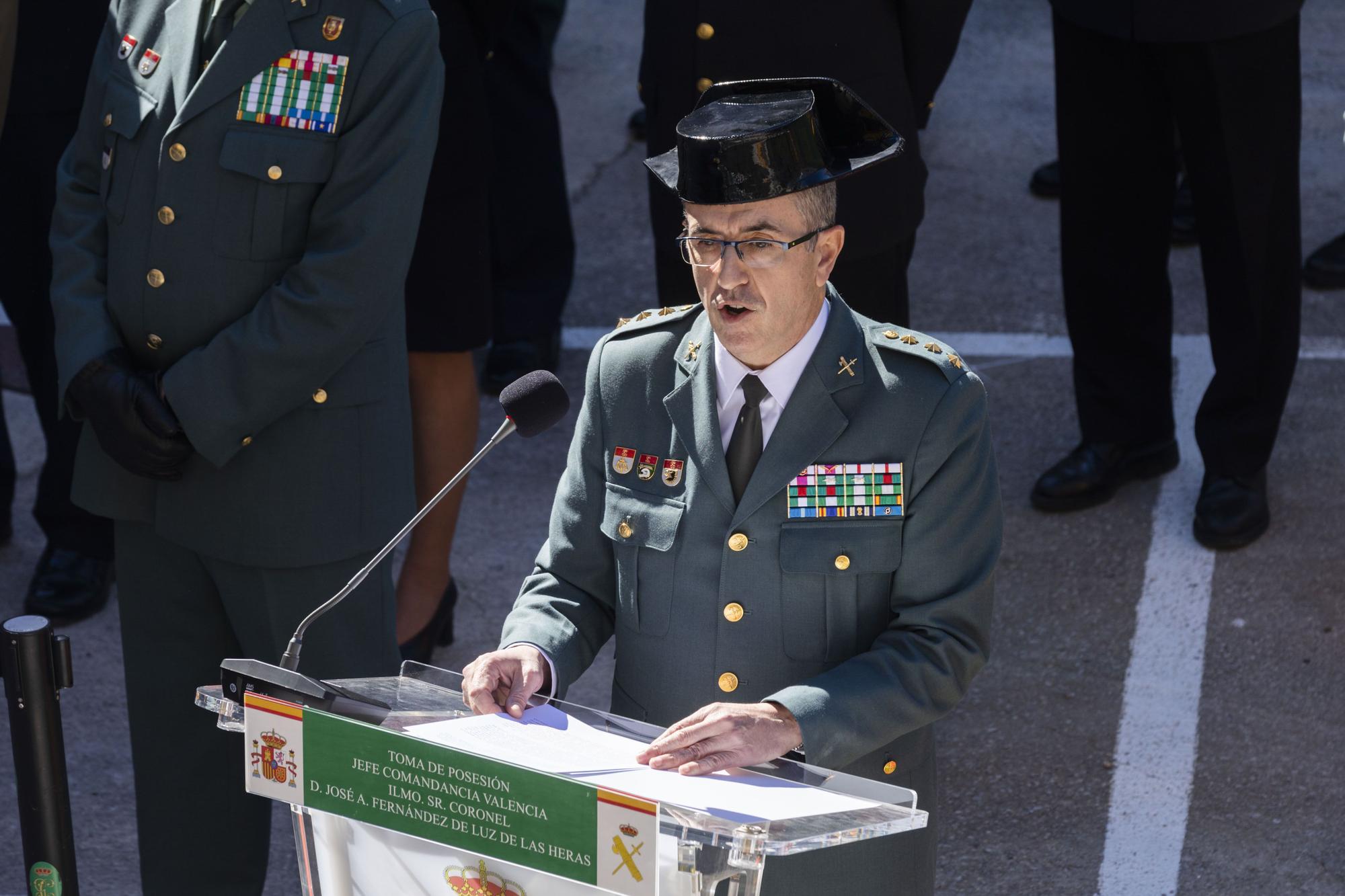 Toma de posesión del coronel jefe de la Comandancia de la Guardia Civil en València