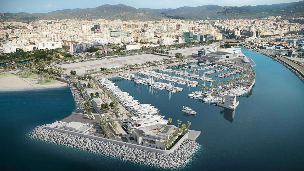 El proyecto de marina deportiva de San Andrés, con las explanadas portuarias donde podrían ir el auditorio y las dos torres.