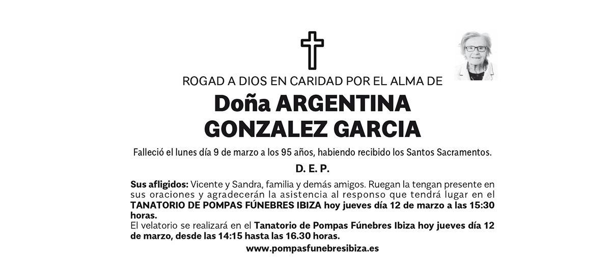 Esquela Argentina Gonzalez Garcia
