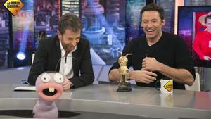 Hugh Jackman, junto a Pablo Motos, en ’El hormiguero’ de Antena 3.