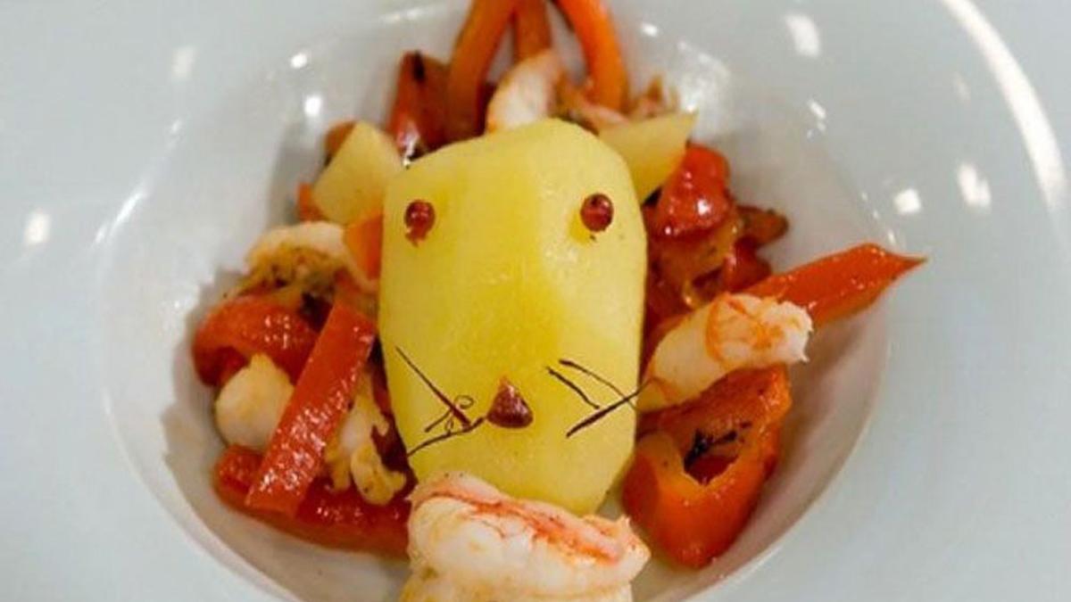 Plato 'El León come Gambas' de MasterChef