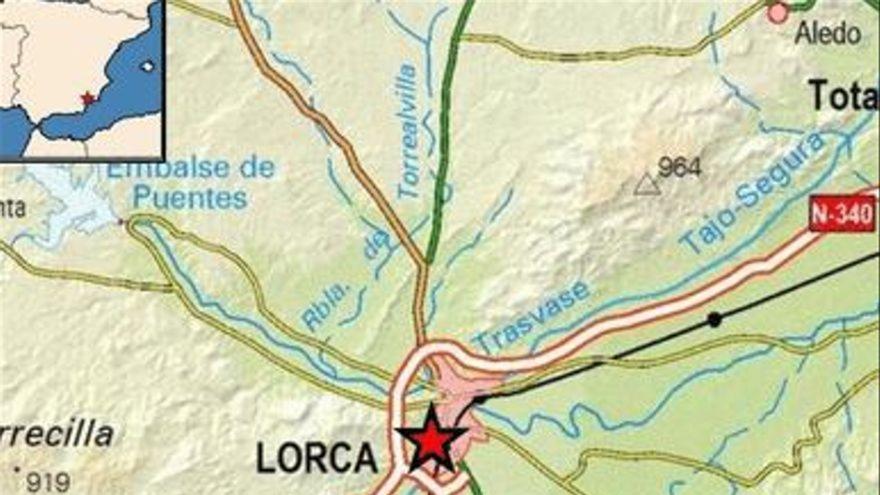 Lorca tiembla con un terremoto de 2,1