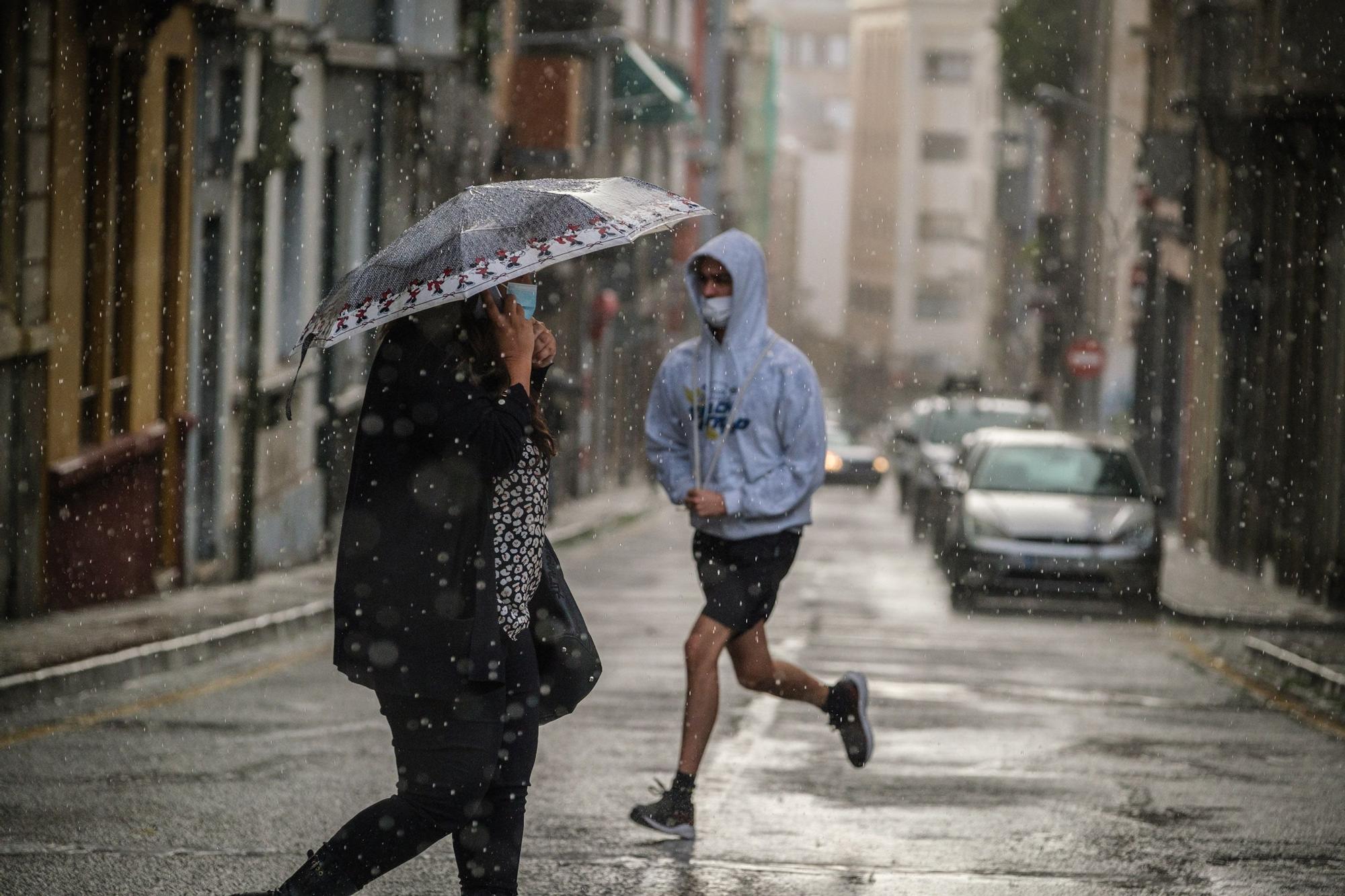Lluvias en Santa Cruz durante la borrasca de final de enero de 2022