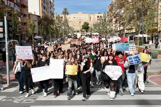 Los estudiantes se manifiestan en Alicante contra el bullying