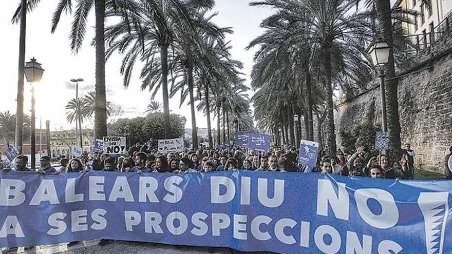 Una concentración en Palma contra las prospecciones petrolíferas.