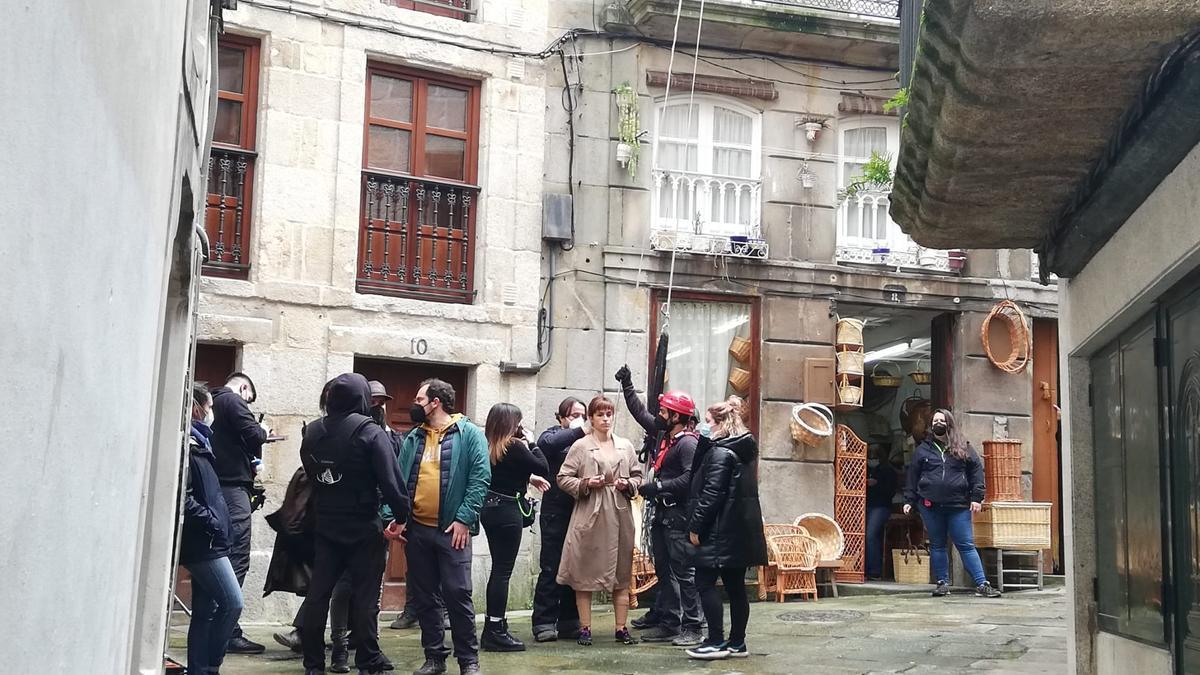 Así fue el rodaje de la serie de Amazon en el Casco Vello de Vigo