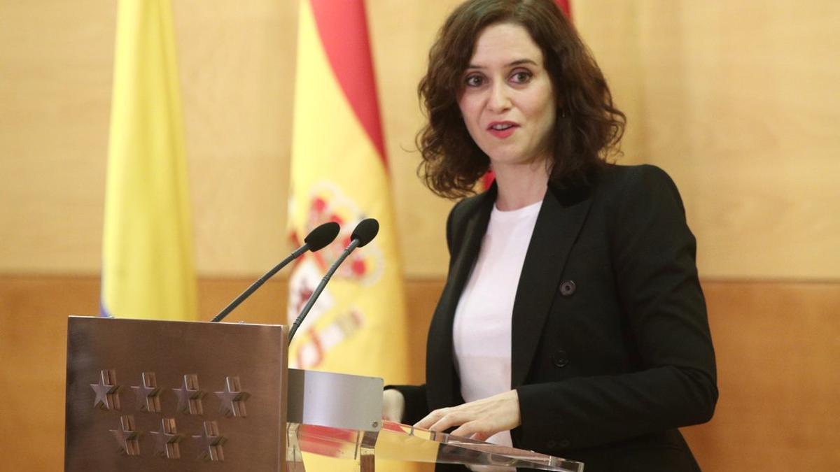 La presidenta de la Comunidad de Madrid, Isabel Díaz Ayuso