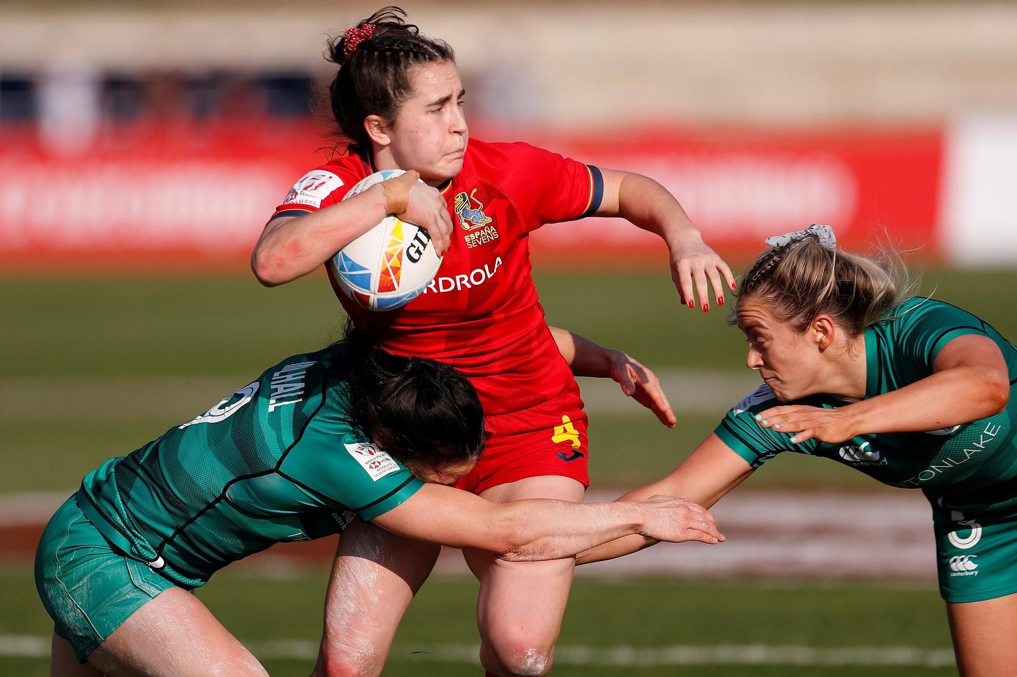 España - Irlanda, partido de la primera jornada de las Series Mundiales HSBC de rugby 7, en el Estadio Municipal Ciudad de Málaga.