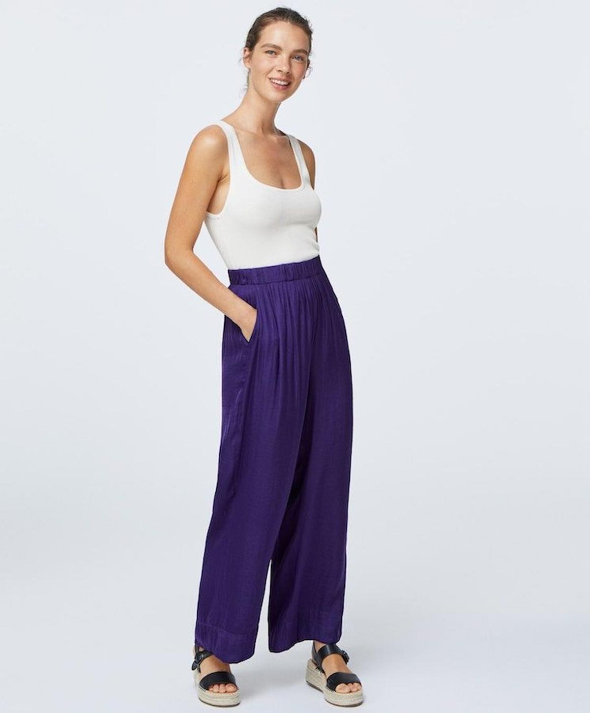 El pantalon sedoso morado