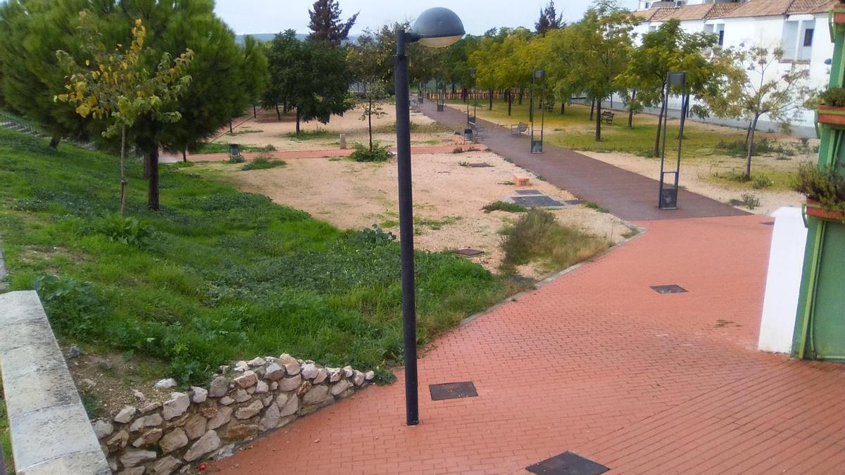 Imagen del parque de la Rehoya de Montilla.