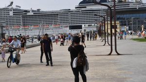 Turistas en A Coruña.