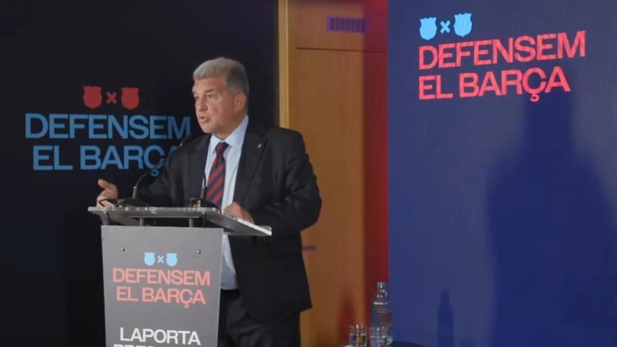 Laporta: "El único riesgo que tiene el proyecto deportivo del Barça es Víctor Font"