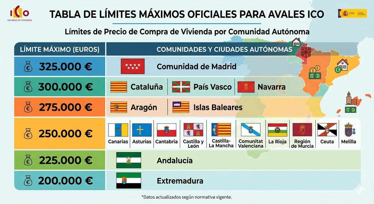 Límites que establecen las CC. AA. para pedir un aval ICO