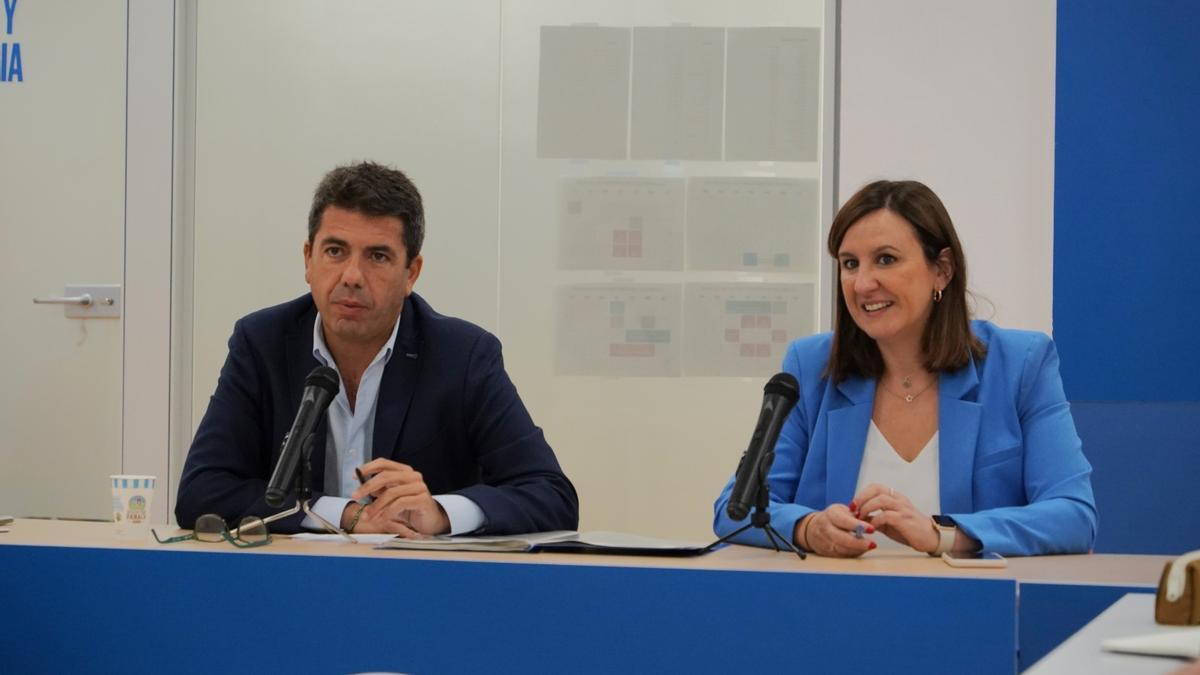 Carlos Mazón y María José Catalá, este viernes, tras el consejo de dirección del PPCV