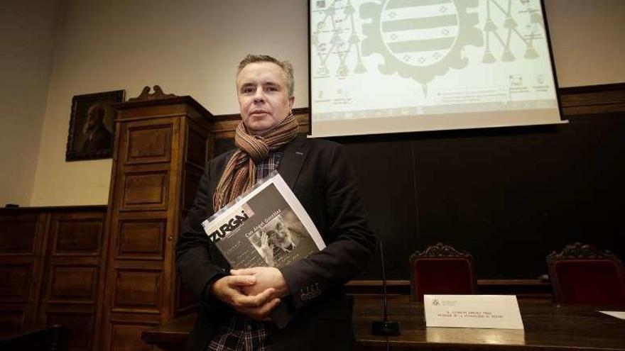 Lorenzo Oliván, ayer, en el aula Rector Alas de la Universidad.