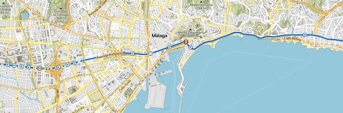 El recorrido de La Vuelta el 11 de septiembre por Málaga capital.