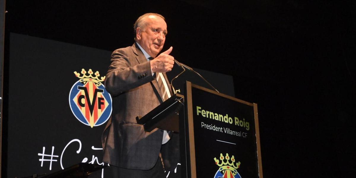 Fernando Roig, presidente del Villarreal, ha pedido apoyo para el filial y el Villarreal Femenino en el acto del Centenario del Villarreal CF.